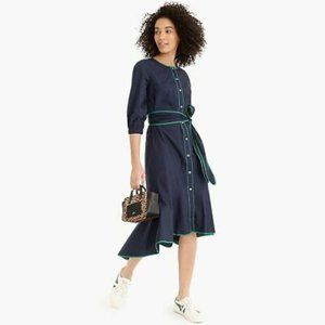 JCrew belted button down dress